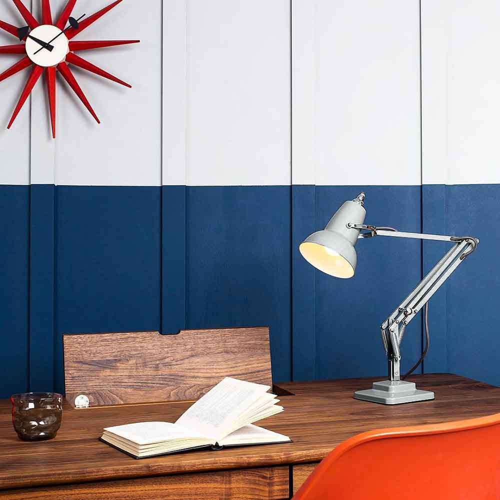 Anglepoise Light - Original 1227 Mini Desk Lamp Dove Grey - Dove Grey Finish - Aluminium Arms and Steel Shade