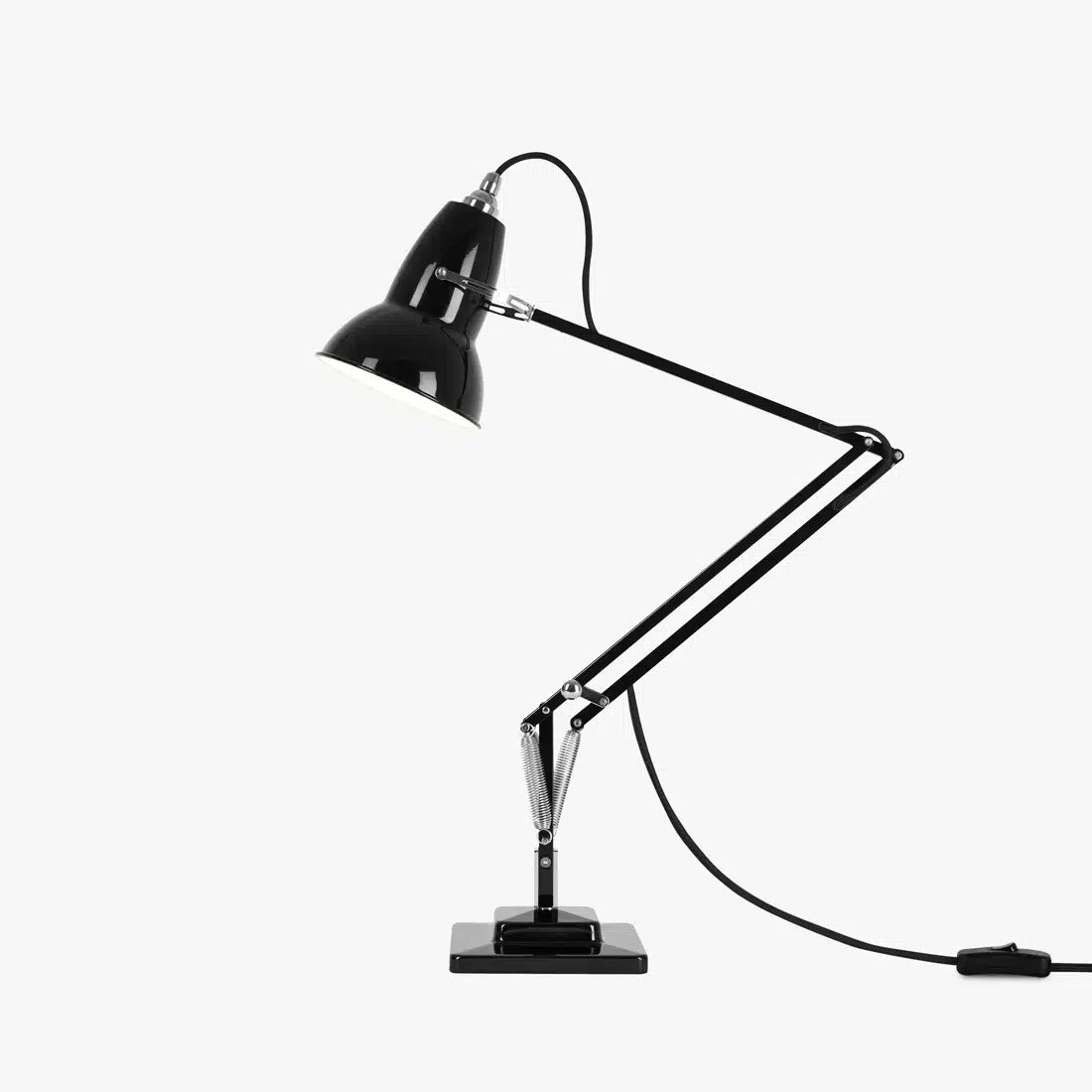 Anglepoise Light - Original 1227 Desk Lamp Jet Black - Jet Black Finish - Aluminium Arms and Steel Shade
