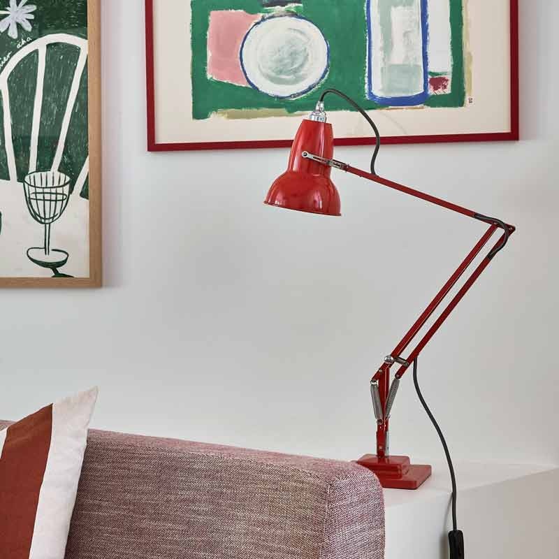 Anglepoise Light - Original 1227 Desk Lamp Coral Red - Coral Red Finish - Arms and aluminium shade