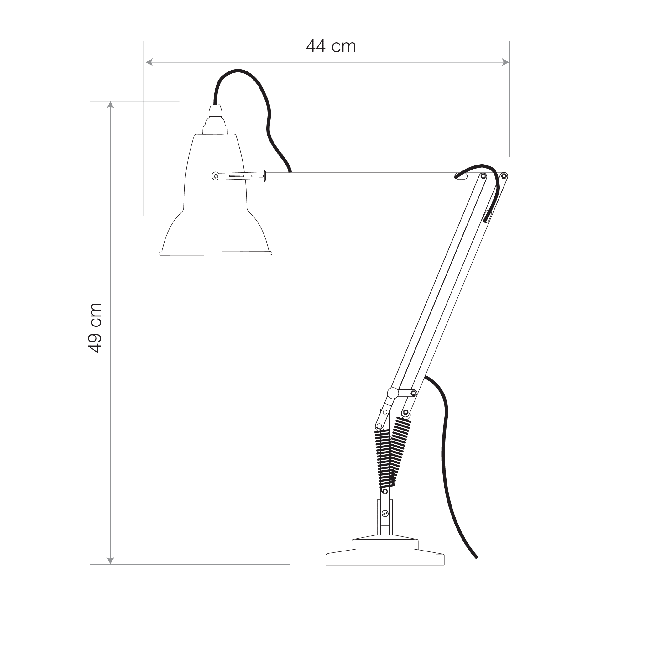 Anglepoise Light - Original 1227 Desk Lamp Dove Grey - Dove Grey Finish - Arms and Aluminium Shade