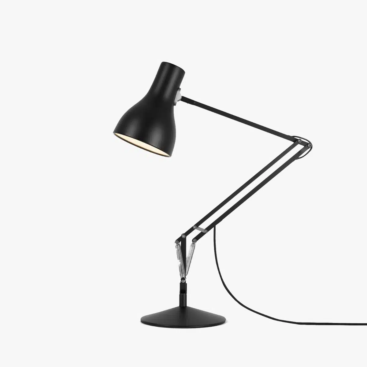 Anglepoise Light - Type 75 Desk Lamp Jet Black - Jet Black Finish - Aluminium Shade