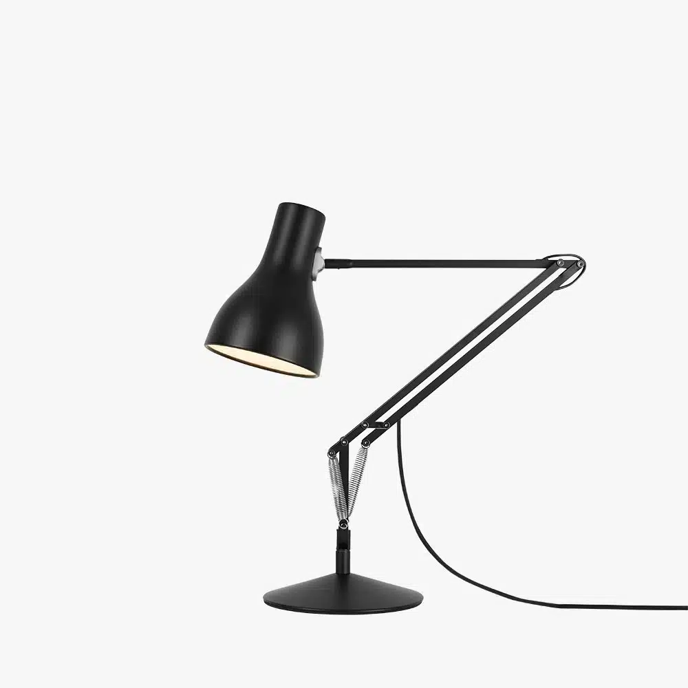 Anglepoise Light - Type 75 Desk Lamp Jet Black - Jet Black Finish - Aluminium Shade