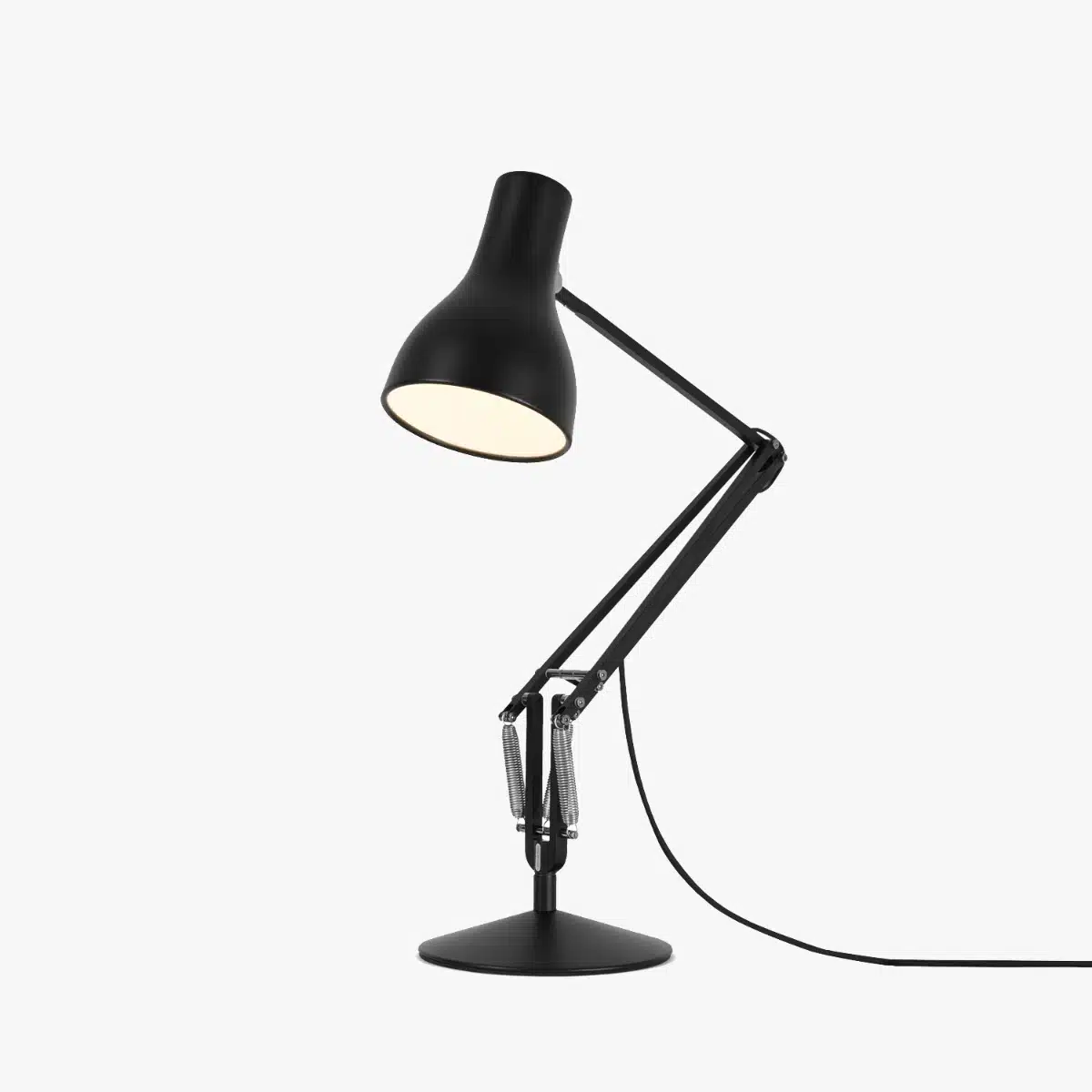 Anglepoise Light - Type 75 Desk Lamp Jet Black - Jet Black Finish - Aluminium Shade