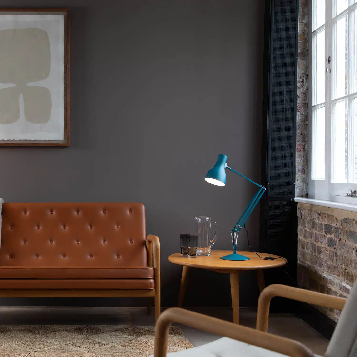 Anglepoise Light - Type 75 Desk Lamp Margaret Howell Edition Saxon Blue - Saxon Blue Finish - Arms and Aluminium Shade