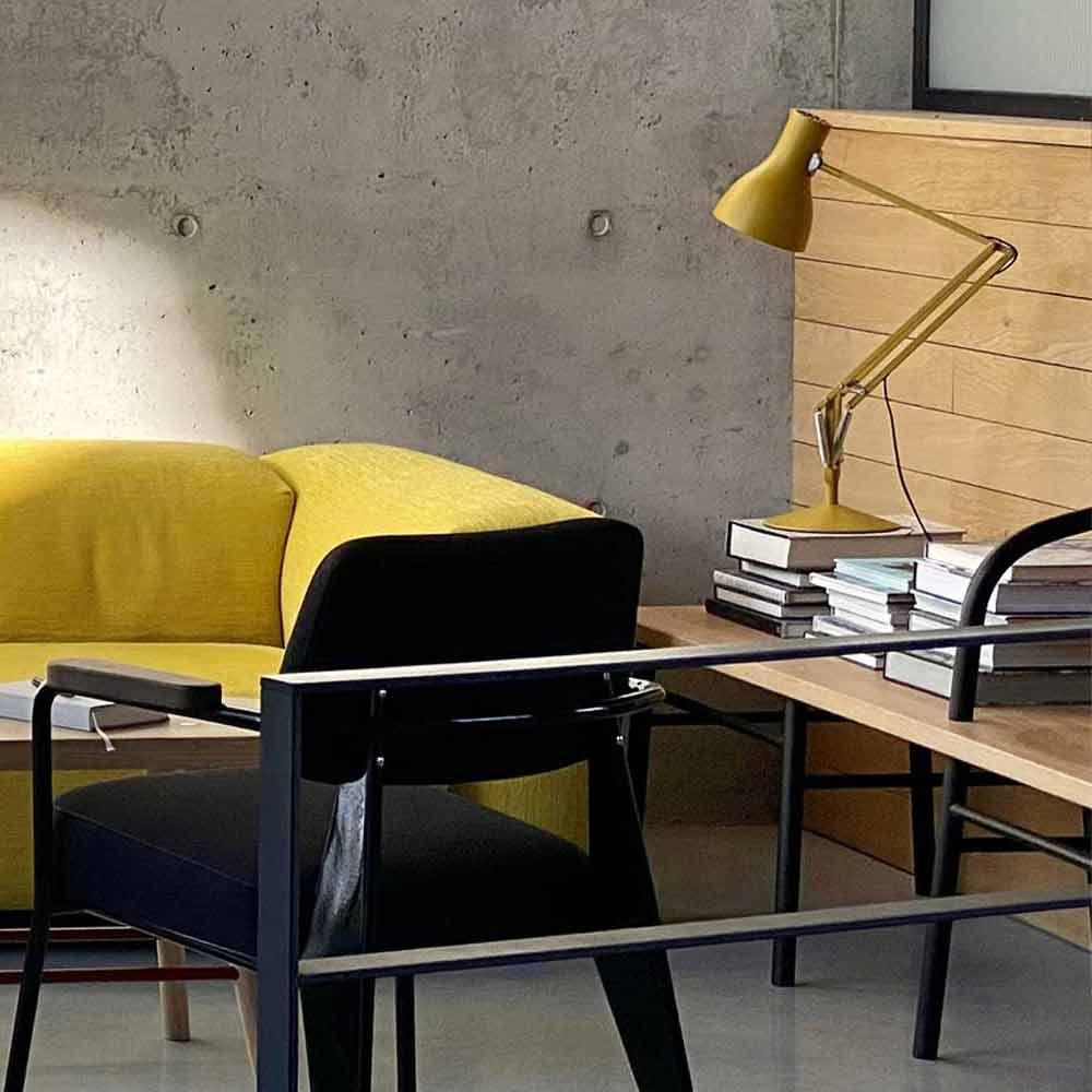 Anglepoise Light - Type 75 Desk Lamp Margaret Howell Edition Yellow Ochre - Yellow Ochre Finish - Arms and Aluminium Shade