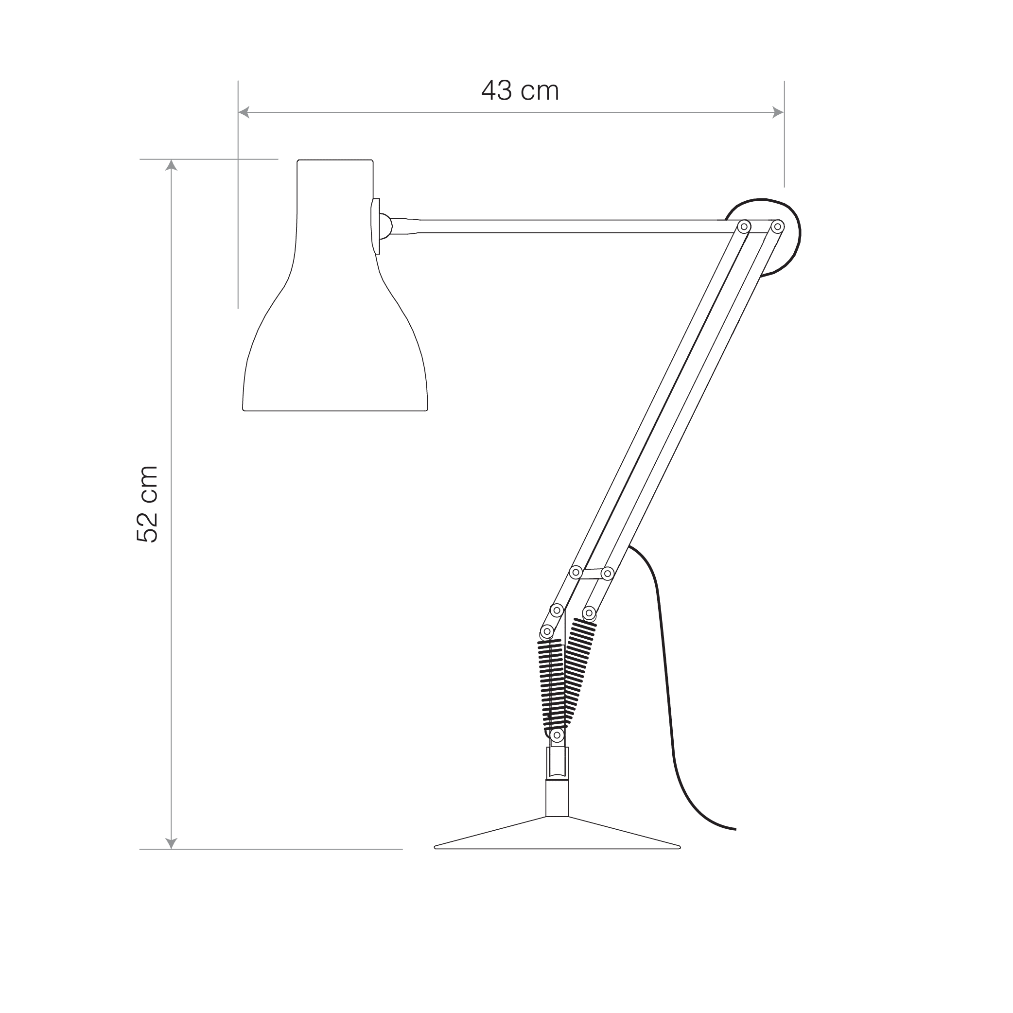 Anglepoise Light - Type 75 Desk Lamp Margaret Howell Edition Yellow Ochre - Yellow Ochre Finish - Arms and Aluminium Shade