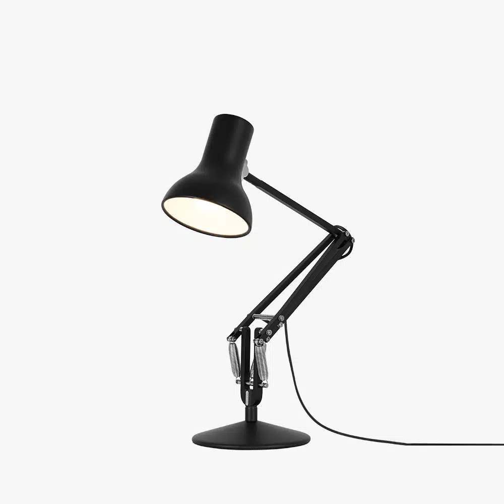 Anglepoise Light - Type 75 Mini Desk Lamp Jet Black - Jet Black Finish - Arms and Aluminium Shade