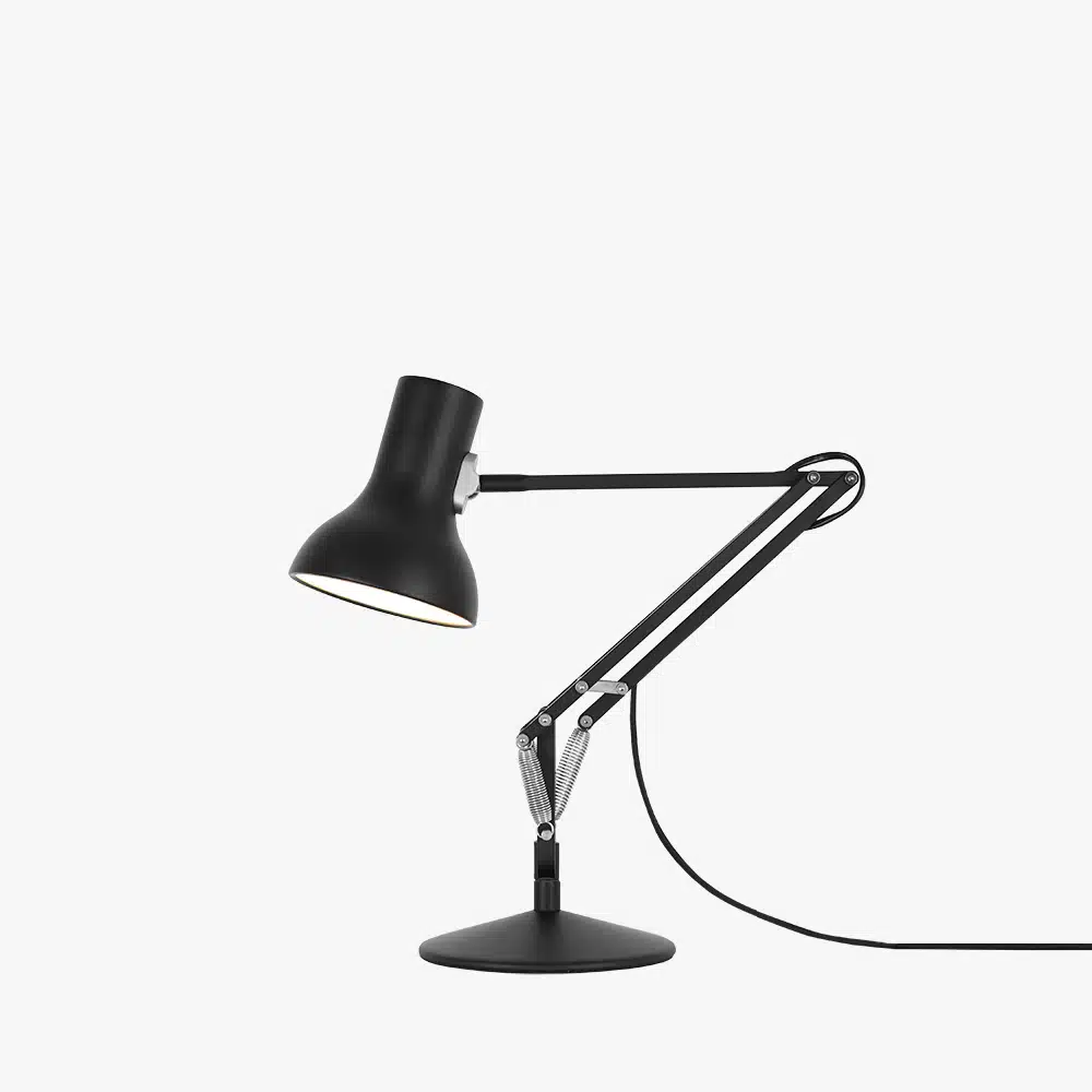 Anglepoise Light - Type 75 Mini Desk Lamp Jet Black - Jet Black Finish - Arms and Aluminium Shade