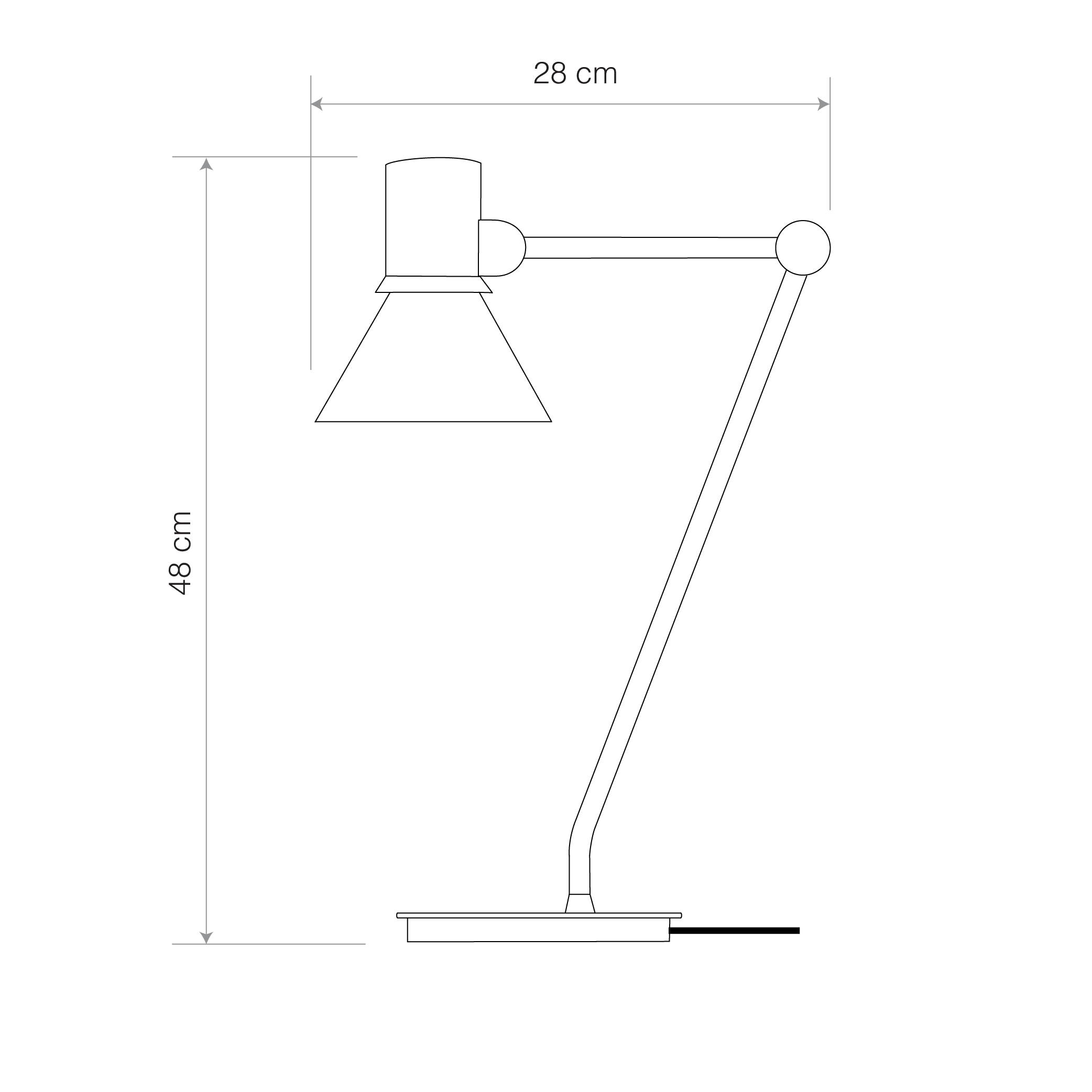 Anglepoise Light - Type 80 Table Lamp Matte Black - Matte Black Finish - Aluminium Shade