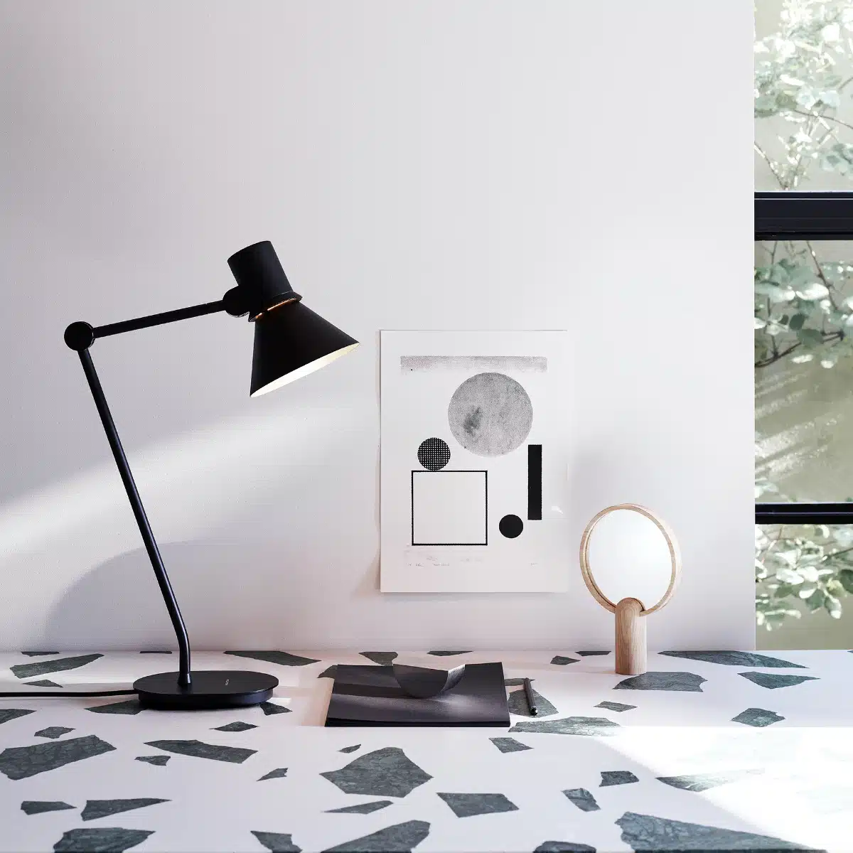 Anglepoise Light - Type 80 Table Lamp Matte Black - Matte Black Finish - Aluminium Shade