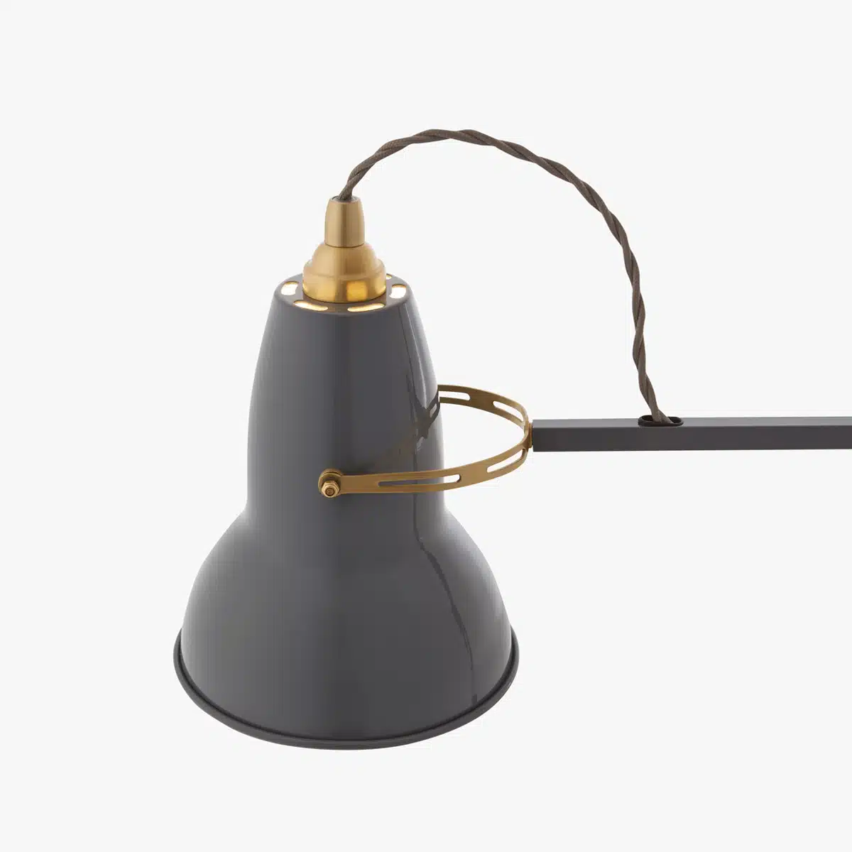 Anglepoise Light - Original 1227 Brass Desk Lamp Elephant Grey - Elephant Grey Finish - Aluminium Shade