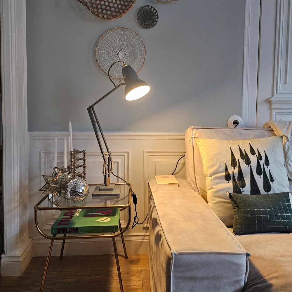 Anglepoise Light - Original 1227 Brass Desk Lamp Elephant Grey - Elephant Grey Finish - Aluminium Shade
