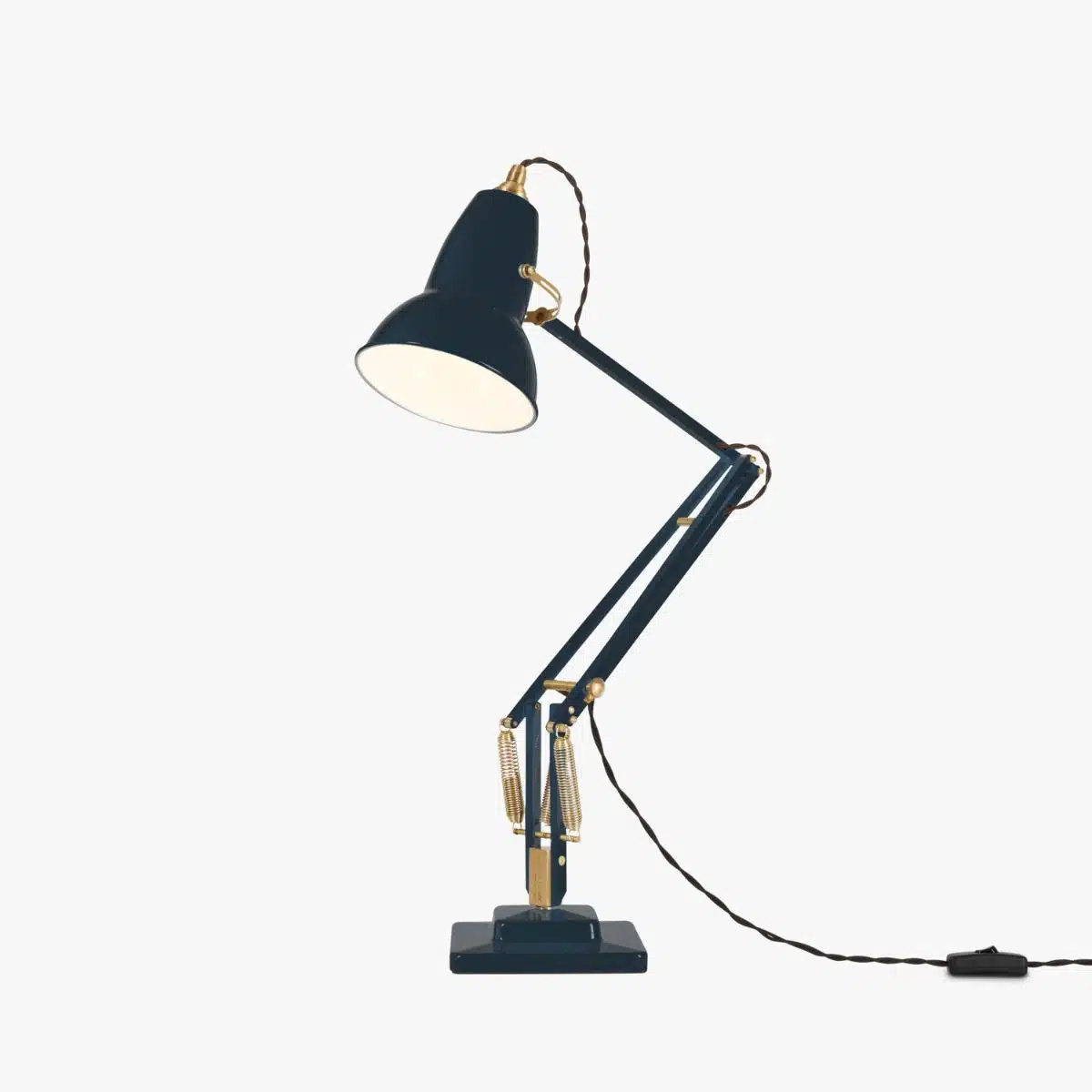 Anglepoise Light - Original 1227 Brass Desk Lamp Ink Blue - Ink Blue Finish - Aluminium Shade