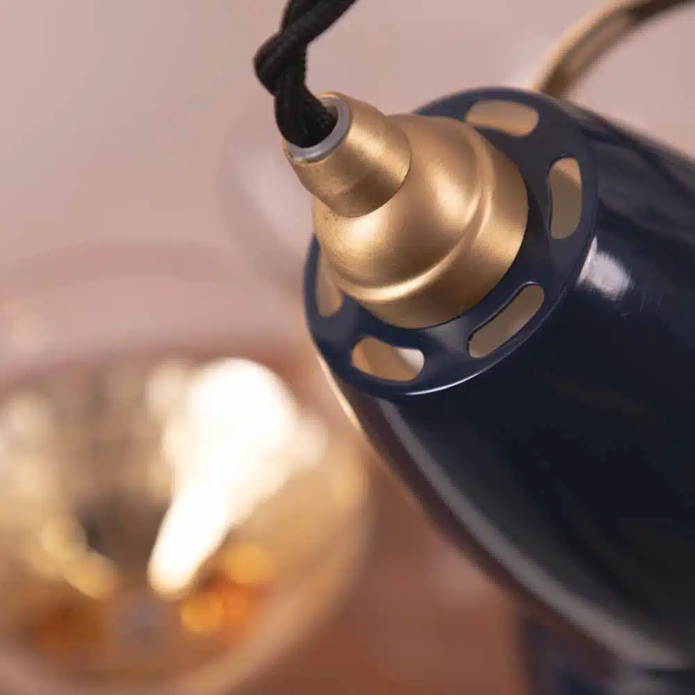 Anglepoise Light - Original 1227 Brass Desk Lamp Ink Blue - Ink Blue Finish - Aluminium Shade