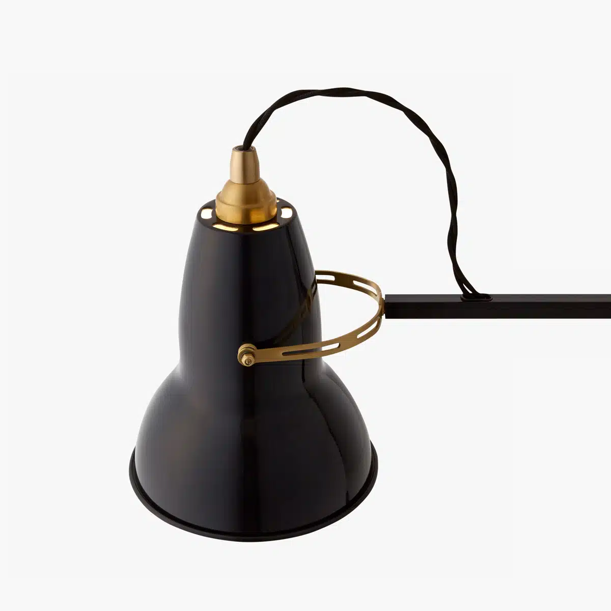 Anglepoise Light - Original 1227 Brass Desk Lamp Jet Black - Jet Black Finish - Aluminium Shade