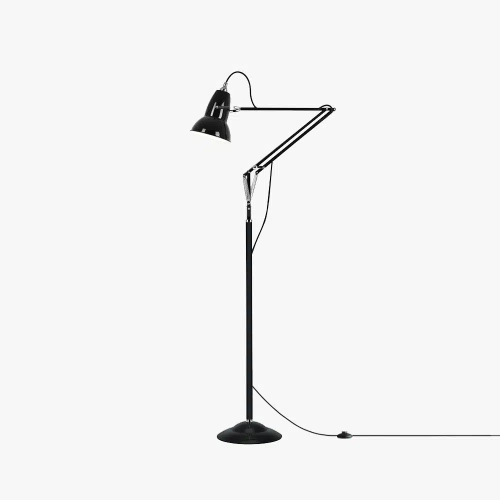 Anglepoise Light - Original 1227 Floor Lamp Jet Black - Jet Black Finish - Aluminium Shade