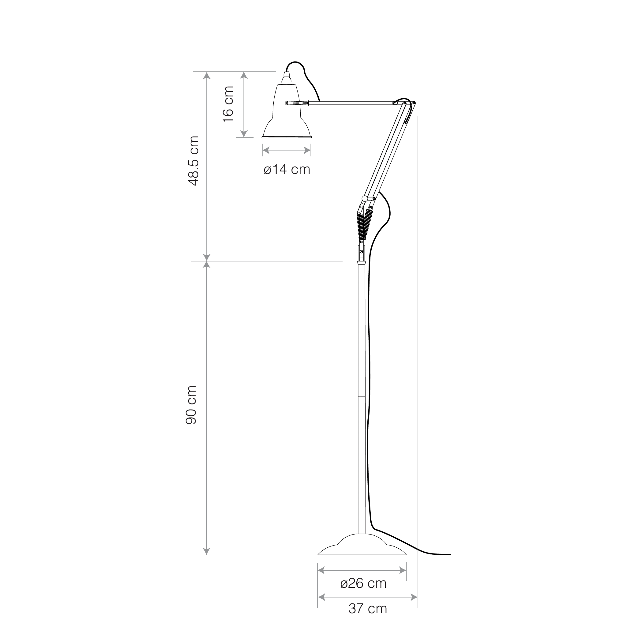 Anglepoise Light - Original 1227 Floor Lamp National Trust Edition Sage Green - Sage Green Finish - Aluminium Shade