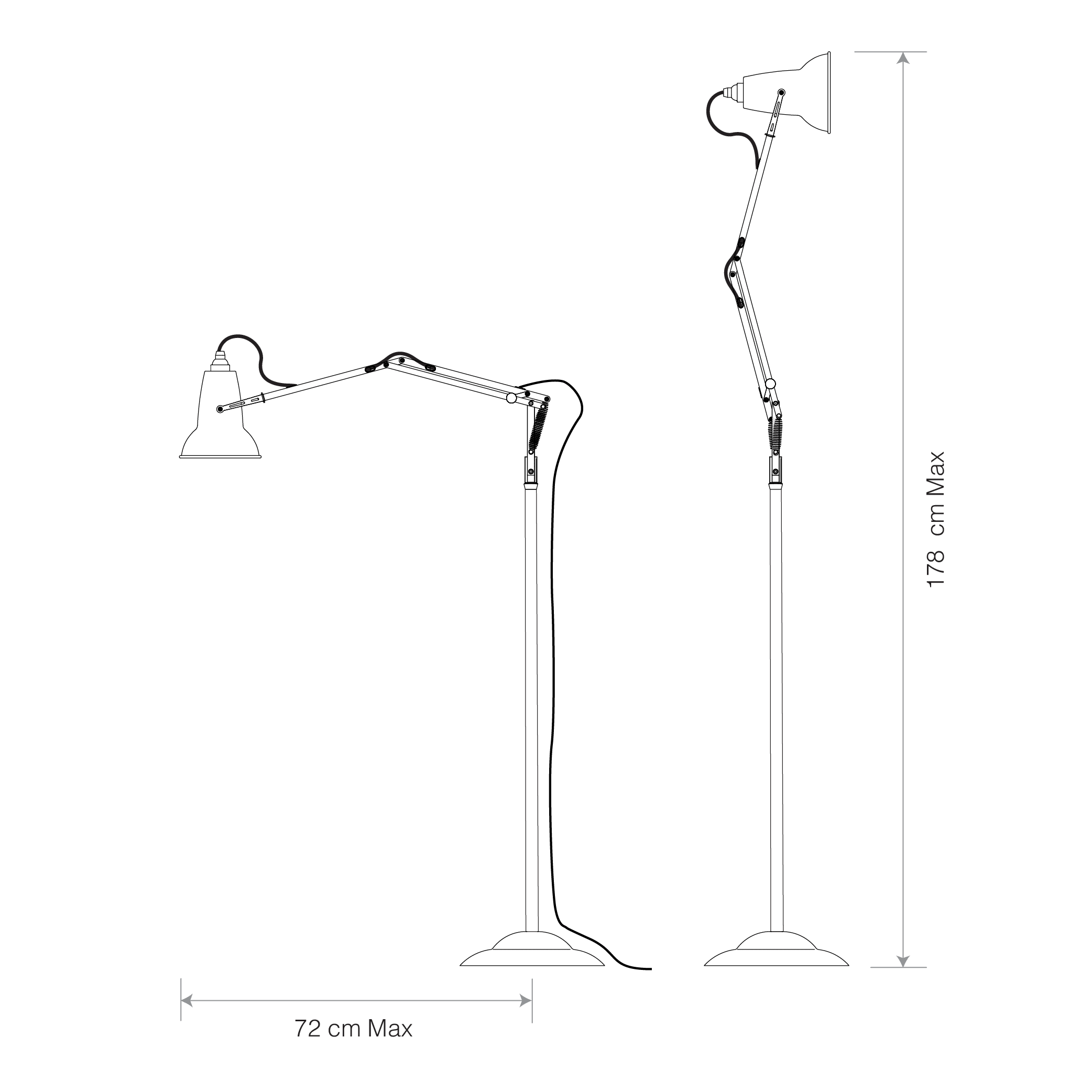 Anglepoise Light - Original 1227 Floor Lamp Dove Grey - Dove Grey Finish - Aluminium Shade