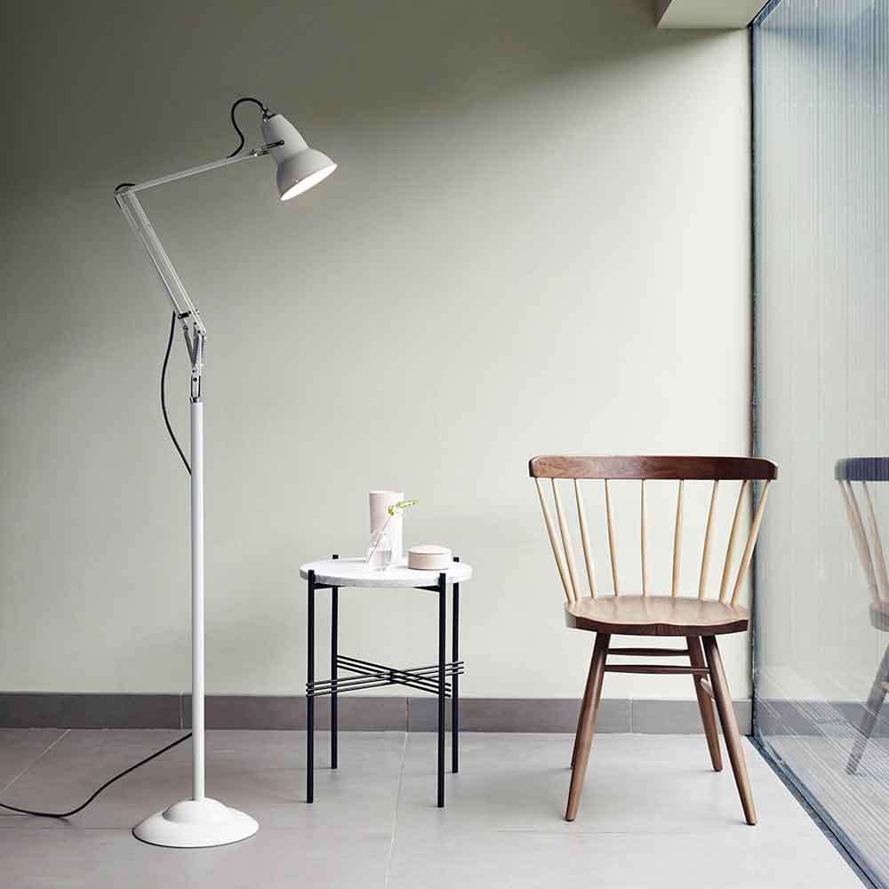 Anglepoise Light - Original 1227 Floor Lamp Linen White - Linen White Finish - Aluminium Shade
