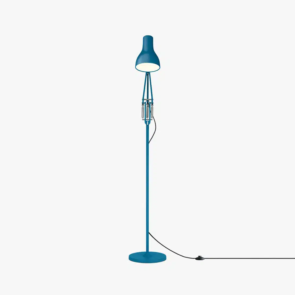 Anglepoise Light - Type 75 Floor Lamp Margaret Howell Edition Saxon Blue - Saxon Blue Finish - Arms and  Aluminium Shade