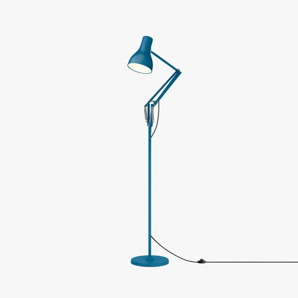 Anglepoise Light - Type 75 Floor Lamp Margaret Howell Edition Saxon Blue - Saxon Blue Finish - Arms and  Aluminium Shade