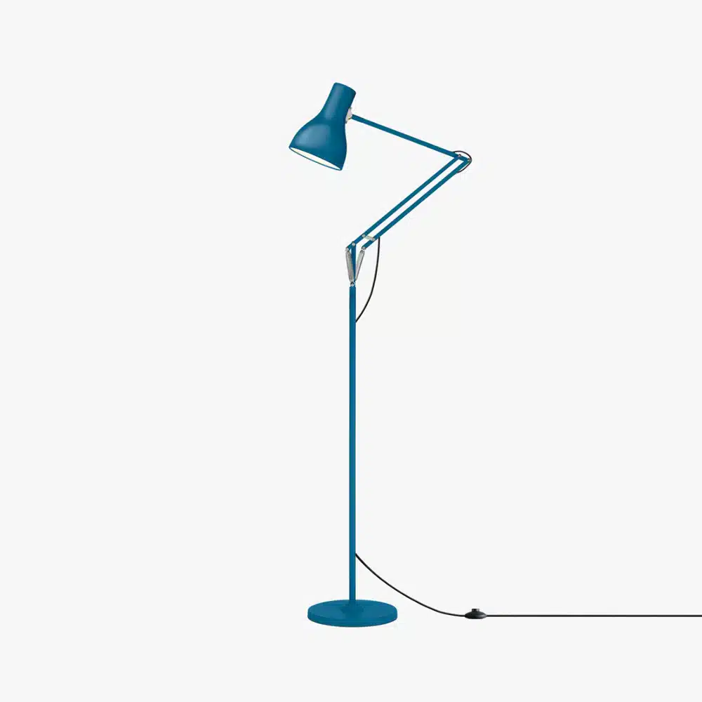 Anglepoise Light - Type 75 Floor Lamp Margaret Howell Edition Saxon Blue - Saxon Blue Finish - Arms and  Aluminium Shade