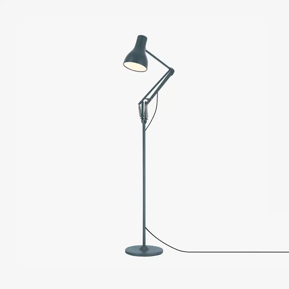 Anglepoise Light - Type 75 Floor Lamp Slate Grey - Slate Grey Finish - Arms and  Aluminium Shade