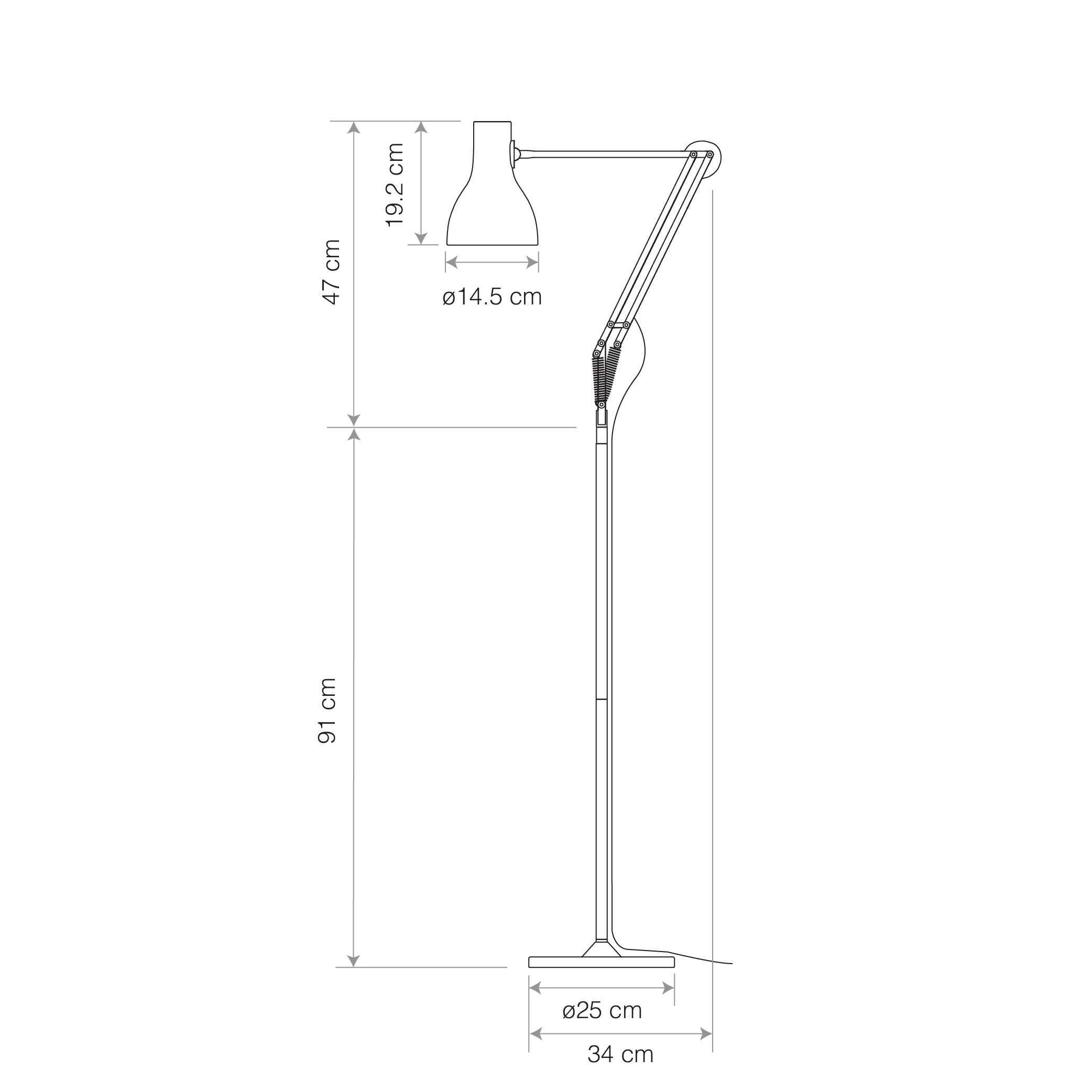 Anglepoise Light - Type 75 Floor Lamp Paul Smith Edition 4 - Paul Smith Edition Four Finish - Arms and  Aluminium Shade