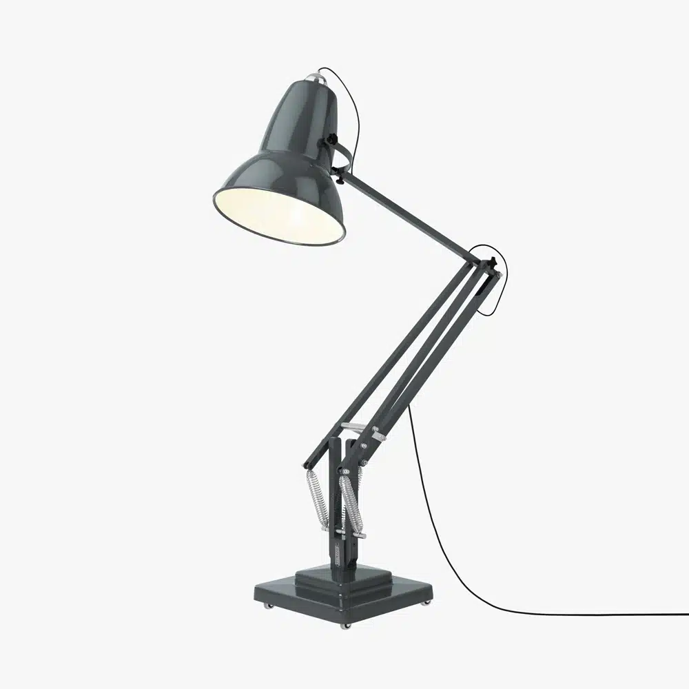 Anglepoise Light - Original 1227 Giant Floor Lamp Slate Grey - Slate Grey Finish - Aluminium Fork Block Shade