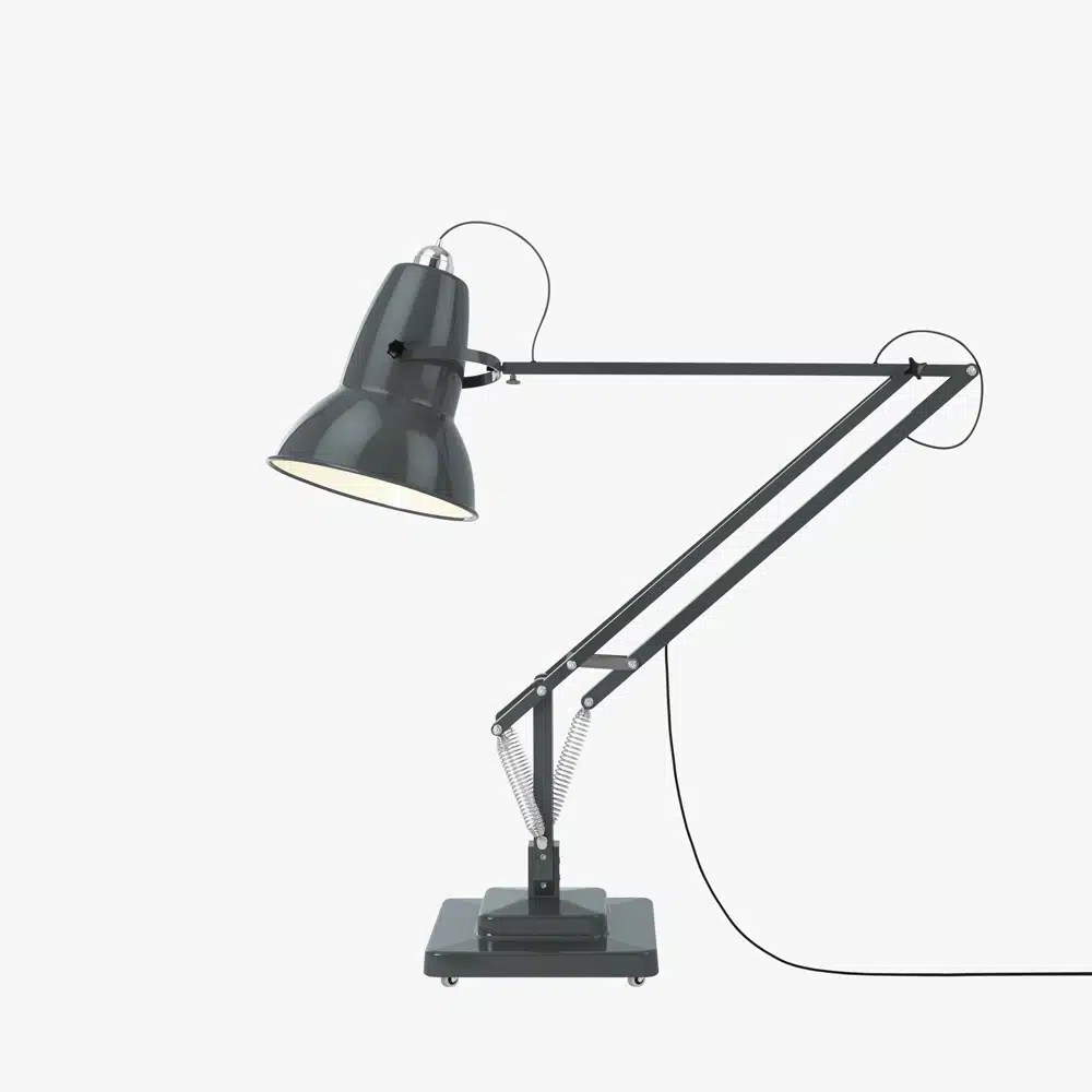 Anglepoise Light - Original 1227 Giant Floor Lamp Slate Grey - Slate Grey Finish - Aluminium Fork Block Shade