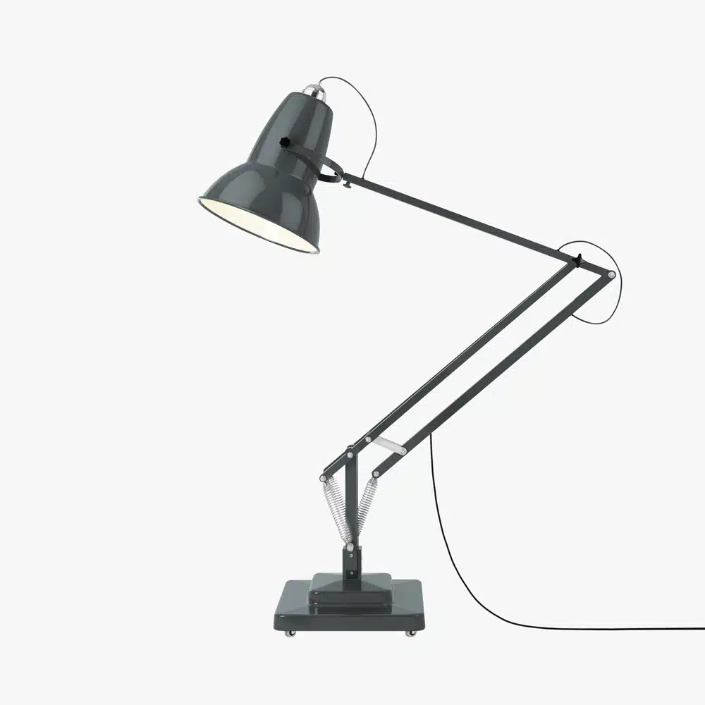 Anglepoise Light - Original 1227 Giant Floor Lamp Slate Grey - Slate Grey Finish - Aluminium Fork Block Shade