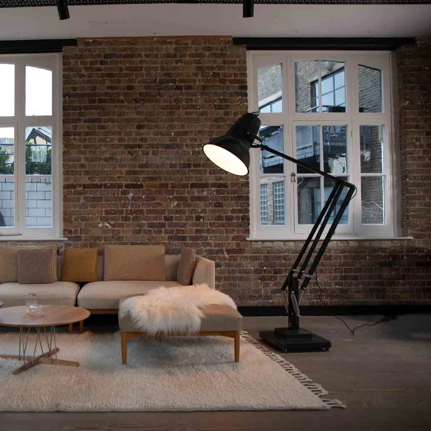 Anglepoise Light - Original 1227 Giant Floor Lamp Jet Black Satin - Jet Black Satin Finish - Aluminium Fork Block Shade