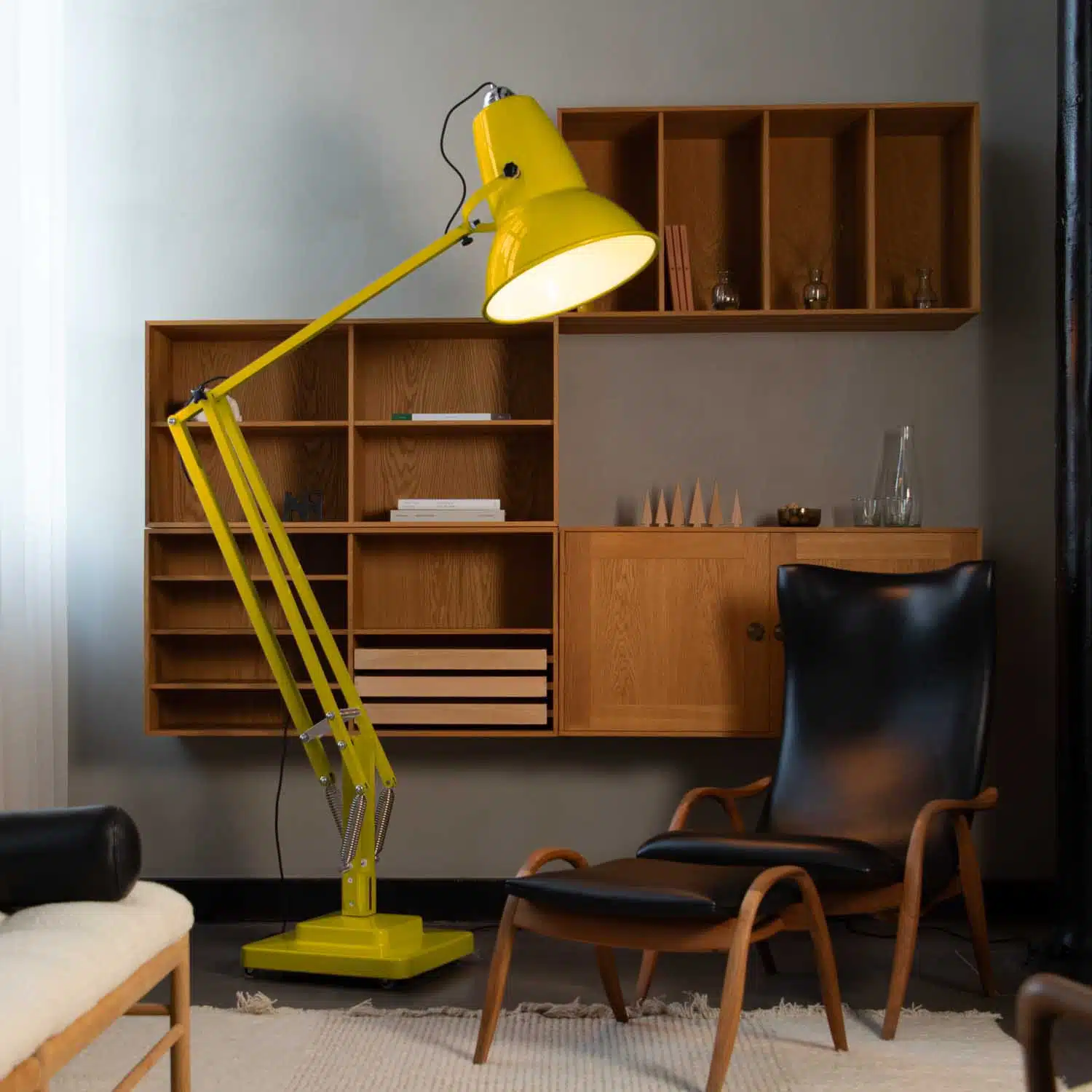 Anglepoise Light - Original 1227 Giant Floor Lamp Citrus Yellow - Citrus Yellow Finish - Aluminium Fork Block Shade