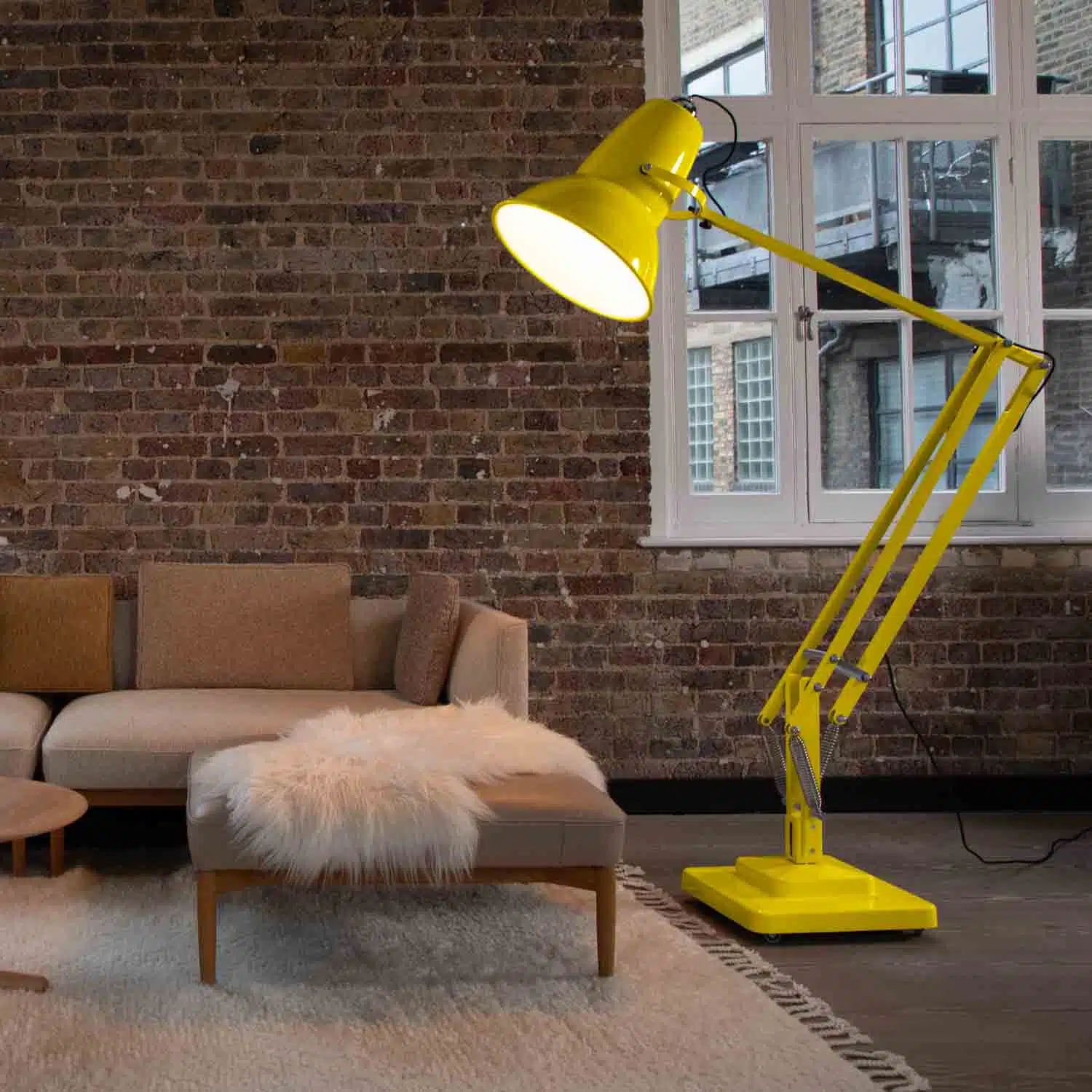 Anglepoise Light - Original 1227 Giant Floor Lamp Citrus Yellow - Citrus Yellow Finish - Aluminium Fork Block Shade