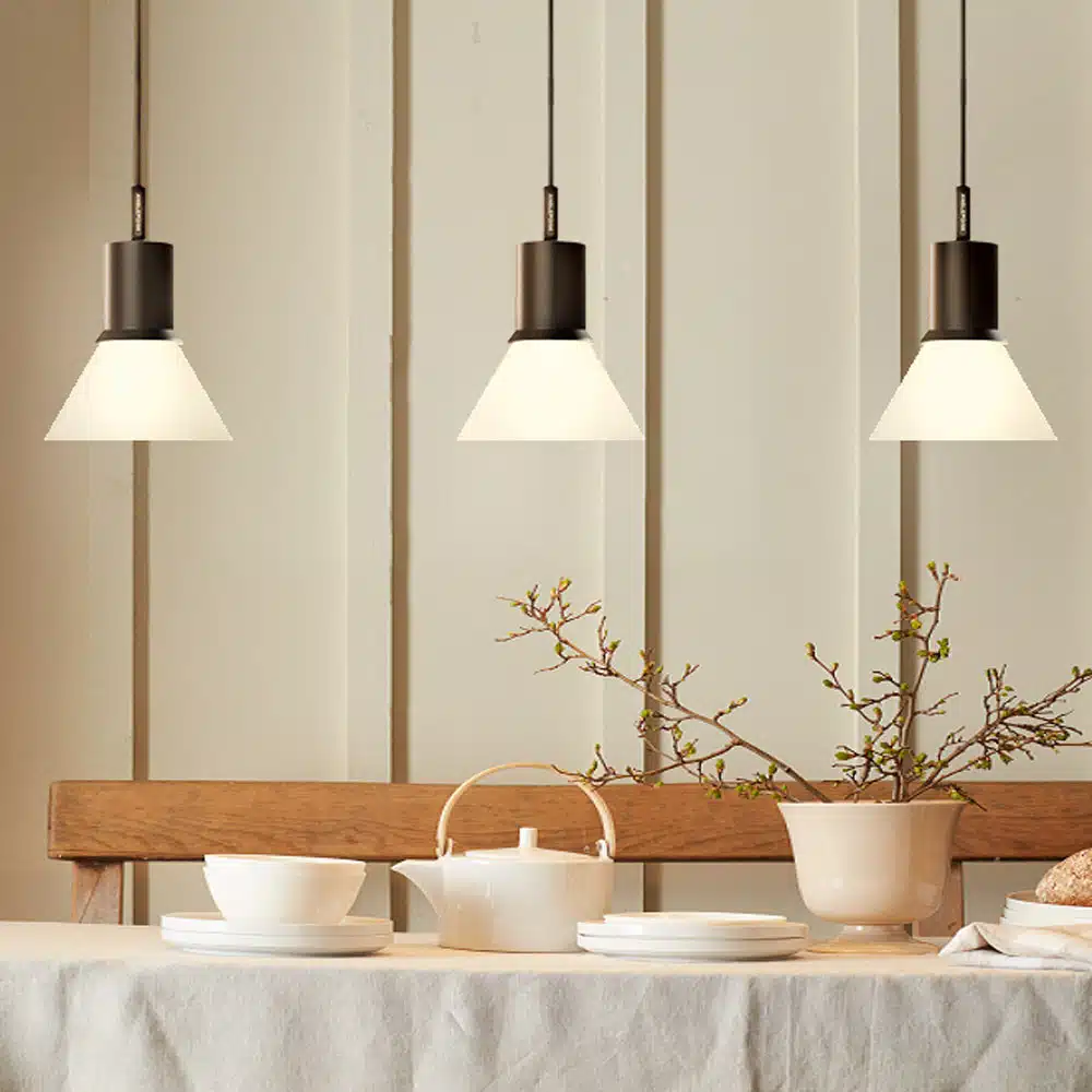 Anglepoise Light - Type 80 Pendant Matte Black Opal Glass - Matt Black and Glass Finish - Opal Glass Shade