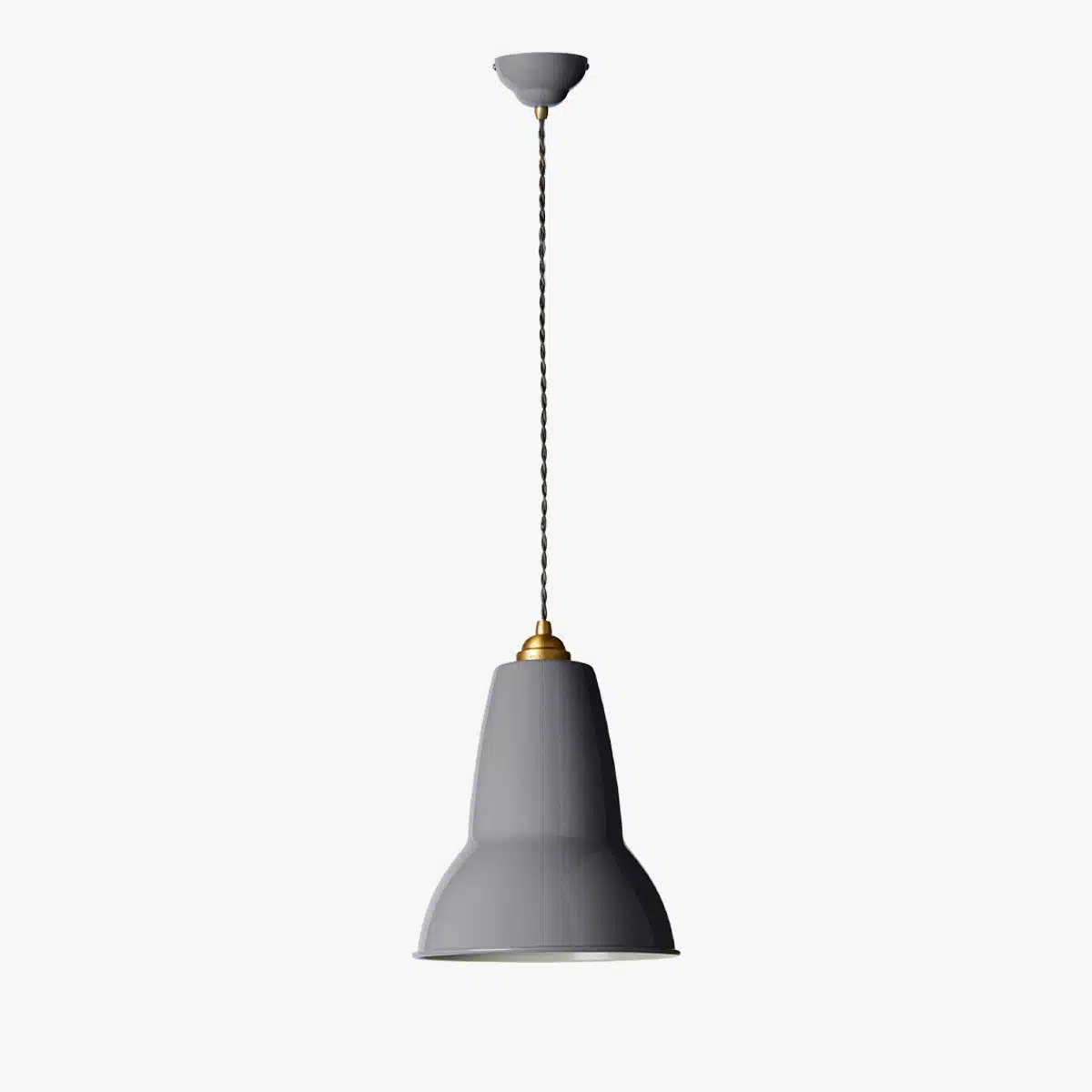 Anglepoise Light - Original 1227 Midi Brass Pendant Elephant Grey - Elephant Grey Finish - Steel Shade