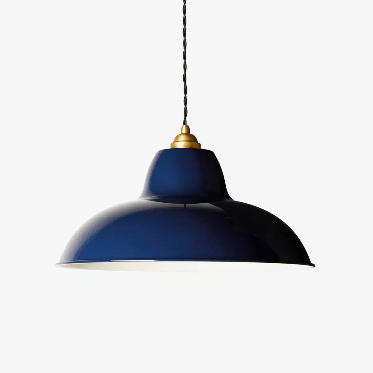 Anglepoise Light - Original 1227 Midi Wide Brass Pendant Ink Blue - Ink Blue Finish - Steel Shade