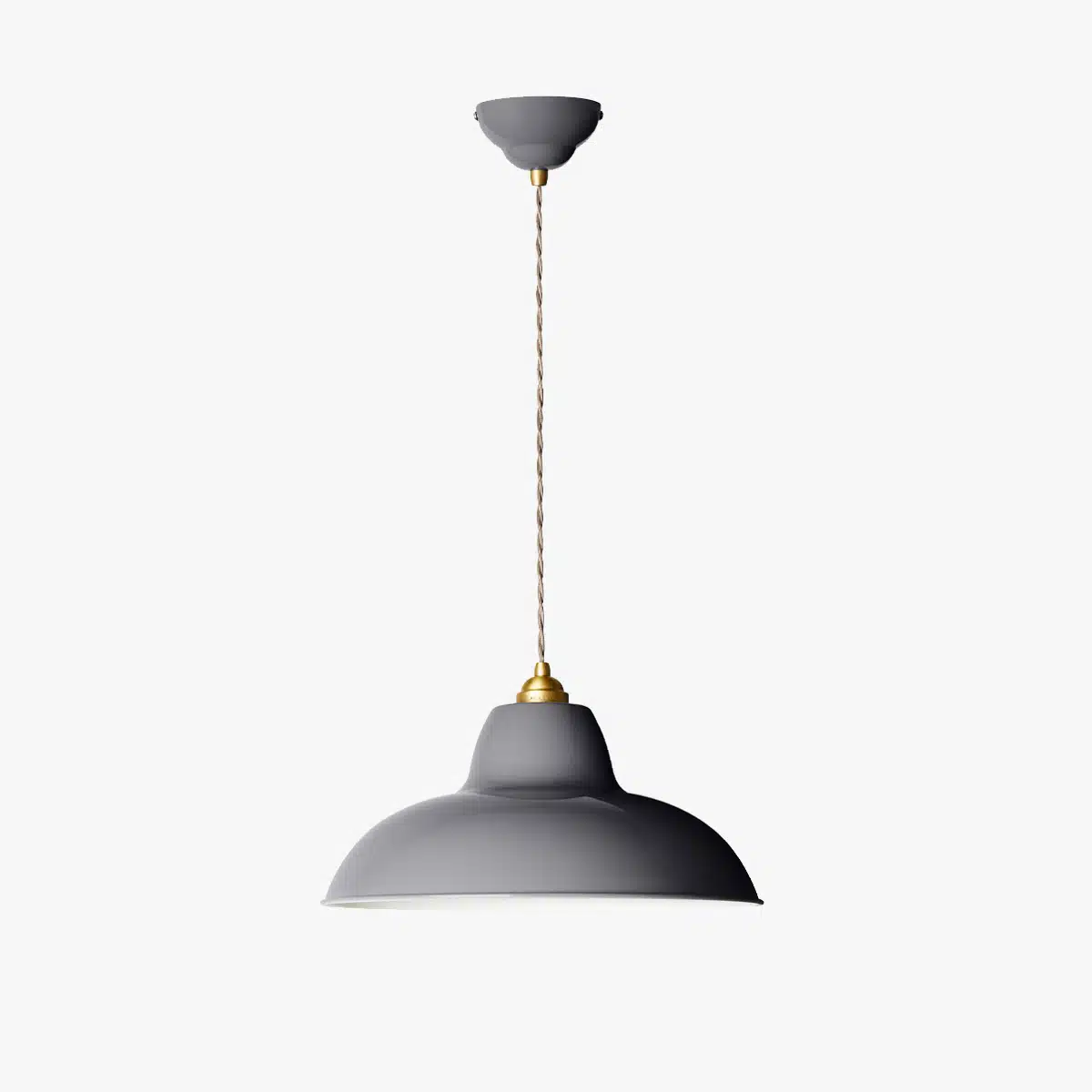 Anglepoise Light - Original 1227 Midi Wide Brass Pendant Elephant Grey - Elephant Grey Finish - Steel Shade