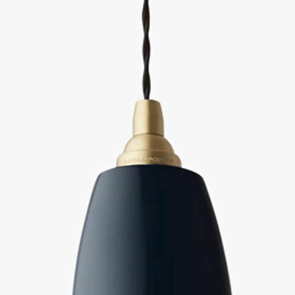 Anglepoise Light - Original 1227 Brass Pendant Ink Blue - Ink Blue Finish - Steel Shade and Ceiling Rose