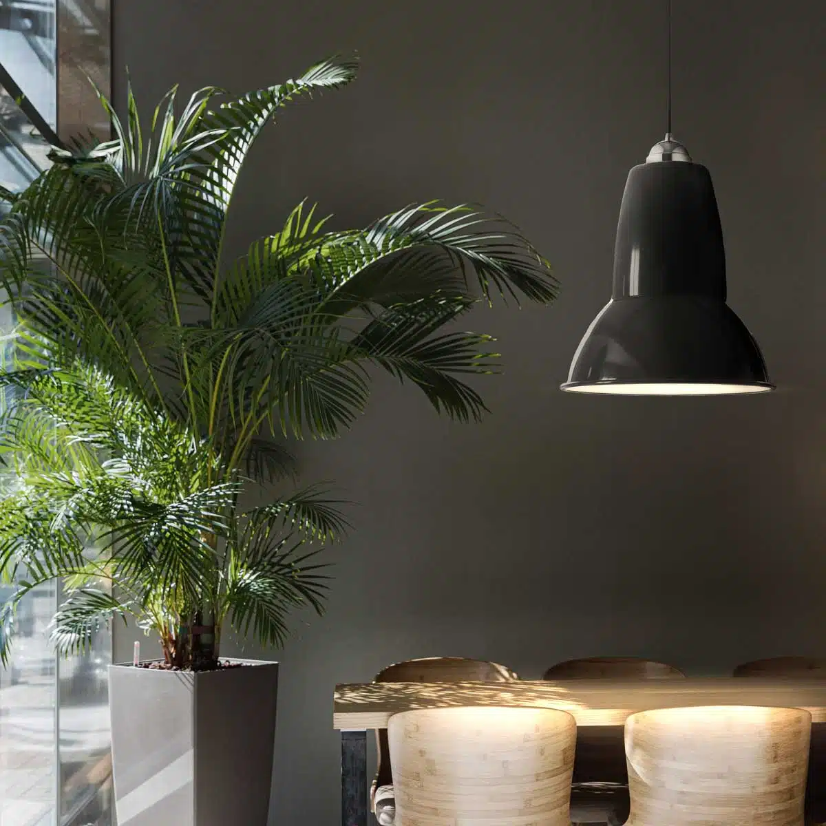 Anglepoise Light - Original 1227 Giant Pendant Jet Black - Jet Black Finish - Aluminium Shade