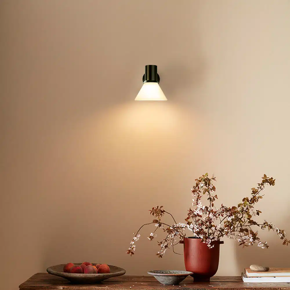 Anglepoise Light - Type 80 W4 Wall Light Matte Black Opal Glass - Matt Black and Glass Finish - Opal Glass Shade and Steel Stem