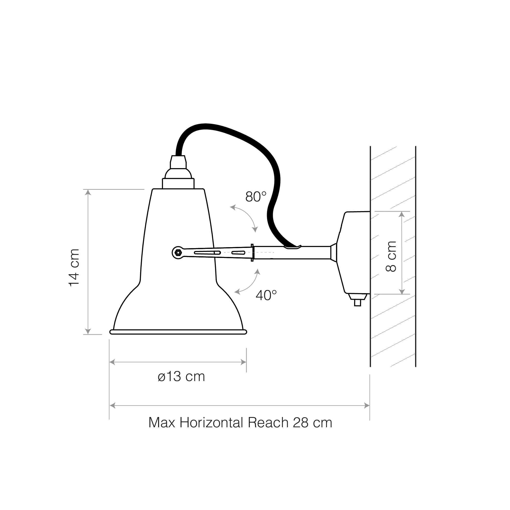 Anglepoise Light - Original 1227 Mini Wall Light Jet Black - Jet Black Finish - Steel Shade