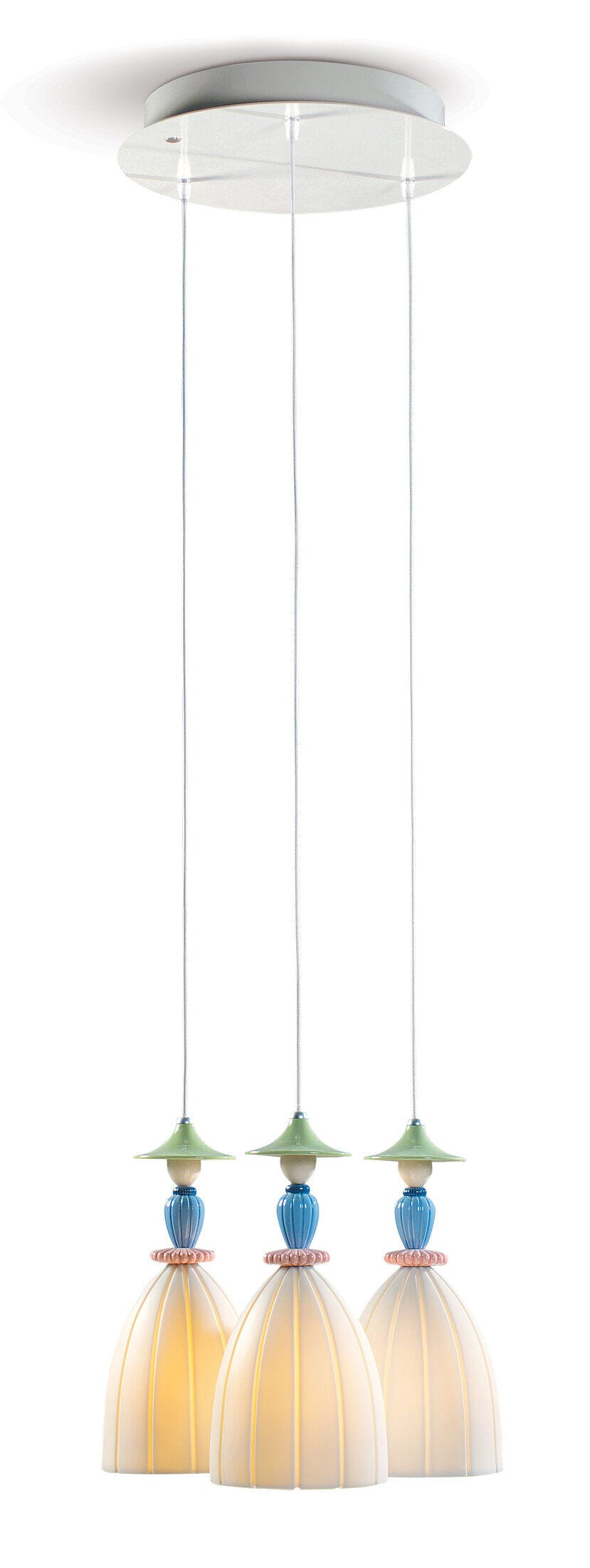 Lladró - Mademoiselle Round Canopy 3 Lights Sharing Secrets Pendant Light