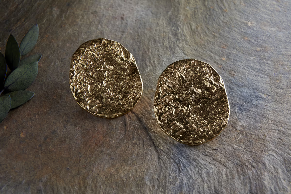 Nkuku - Oya Hammered Earrings - Gold