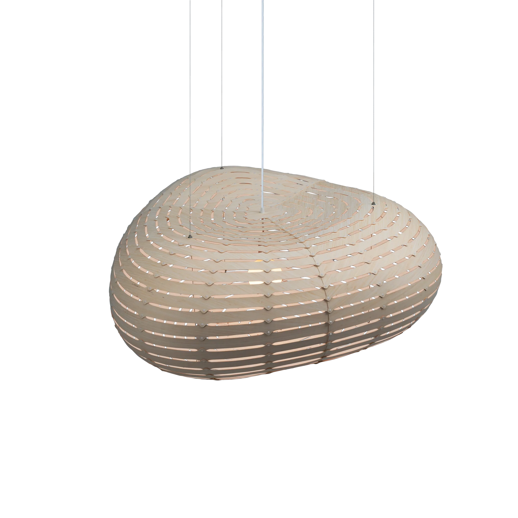 David Trubridge Cloud Pendant Light - Small - White 1 Side (Inside)