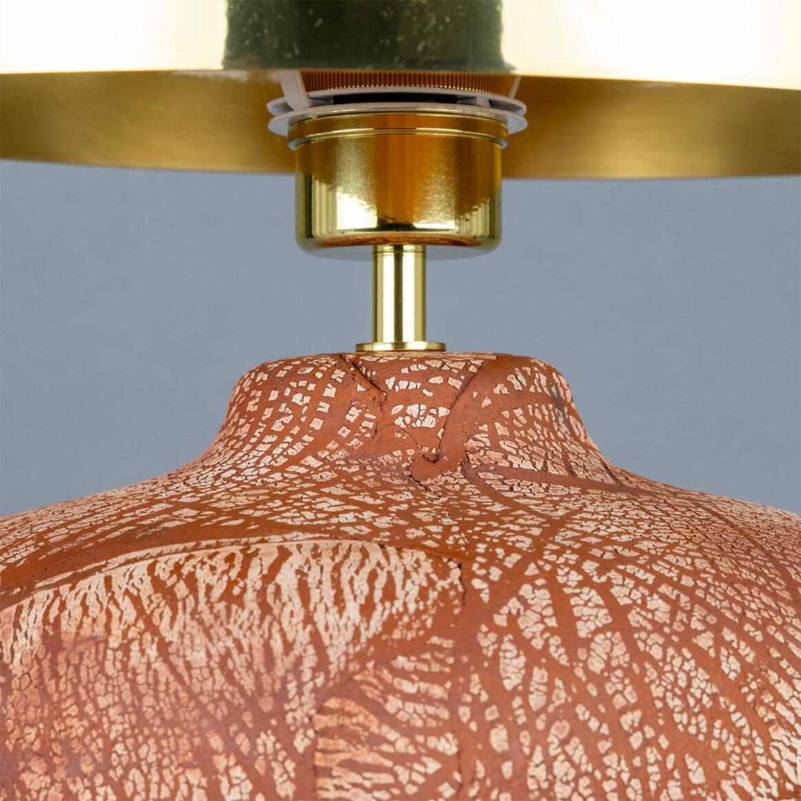 Mullan Lawson Ceramic Table Lamp With Polished Brass Shade - Red Iron