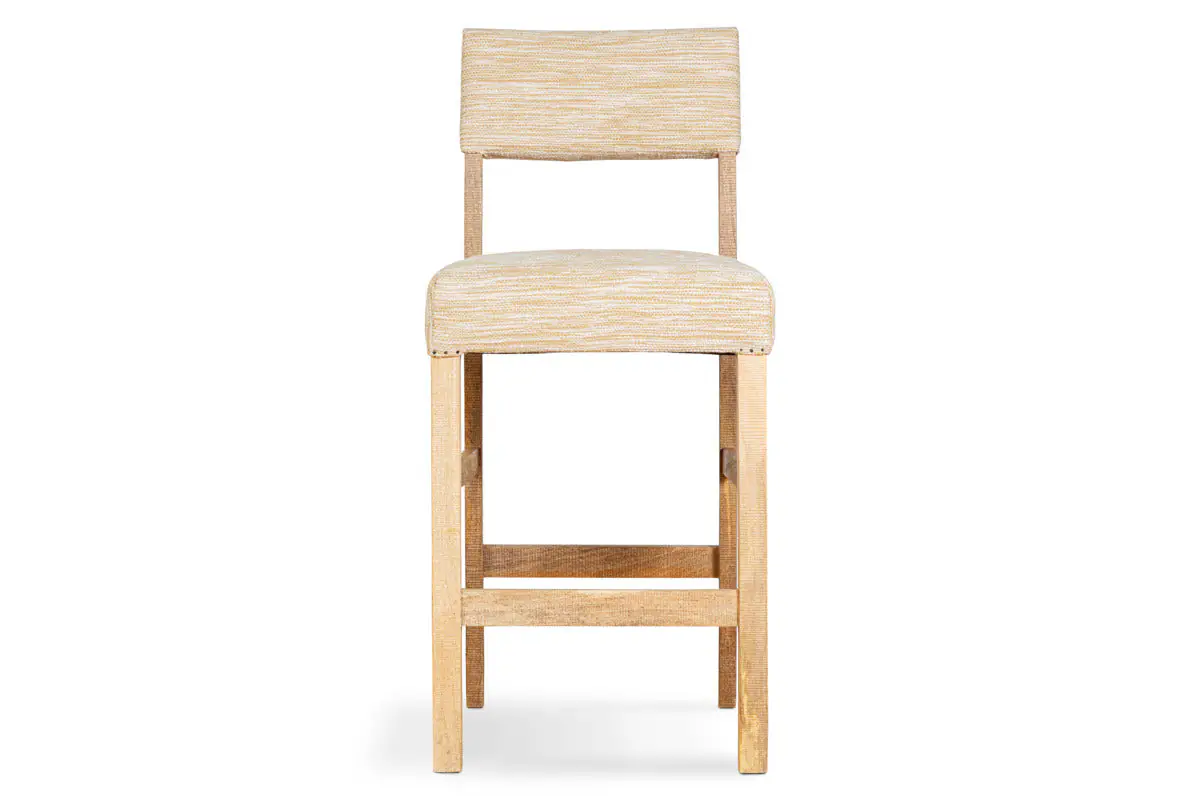 Nkuku - Zoha Cotton & Jute Upholstered Counter Chair - Natural