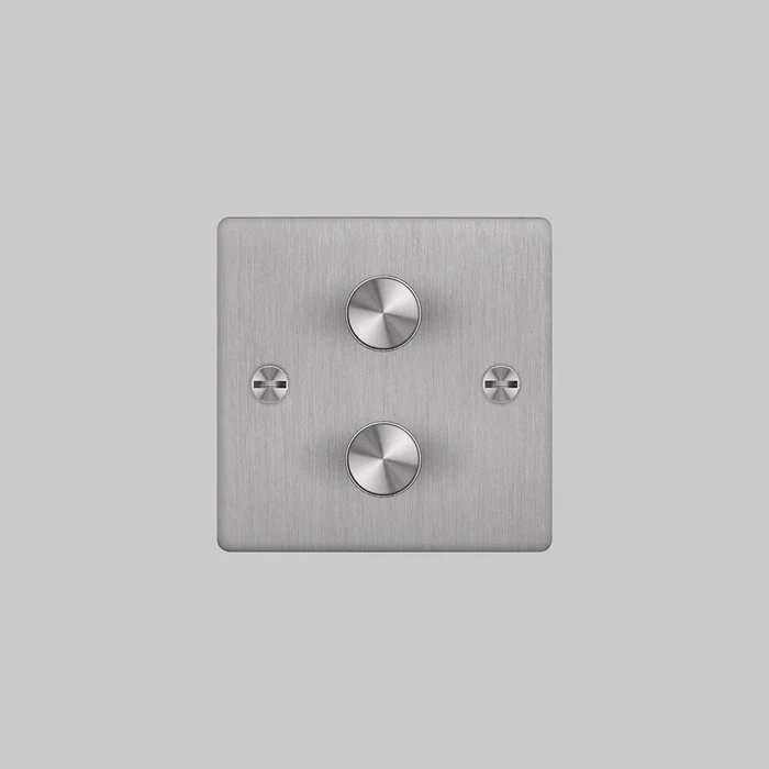 Buster & Punch - 2G Dimmer 120W Cross - Steel Finish
