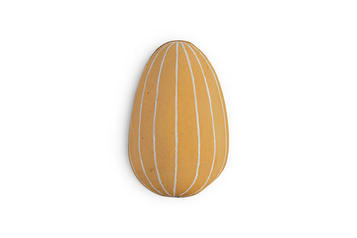 Nkuku - Surya Recycled Cotton Paper Standing Opening Egg - Ochre & Cream