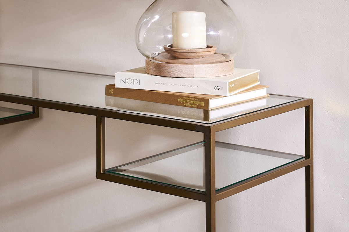 Nkuku - Nakuru Iron & Glass Console Table